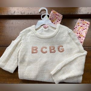•NEW•BCBG GIRLS Toddler Girl 2-Piece Chenille Sweater + Legging Set 4T